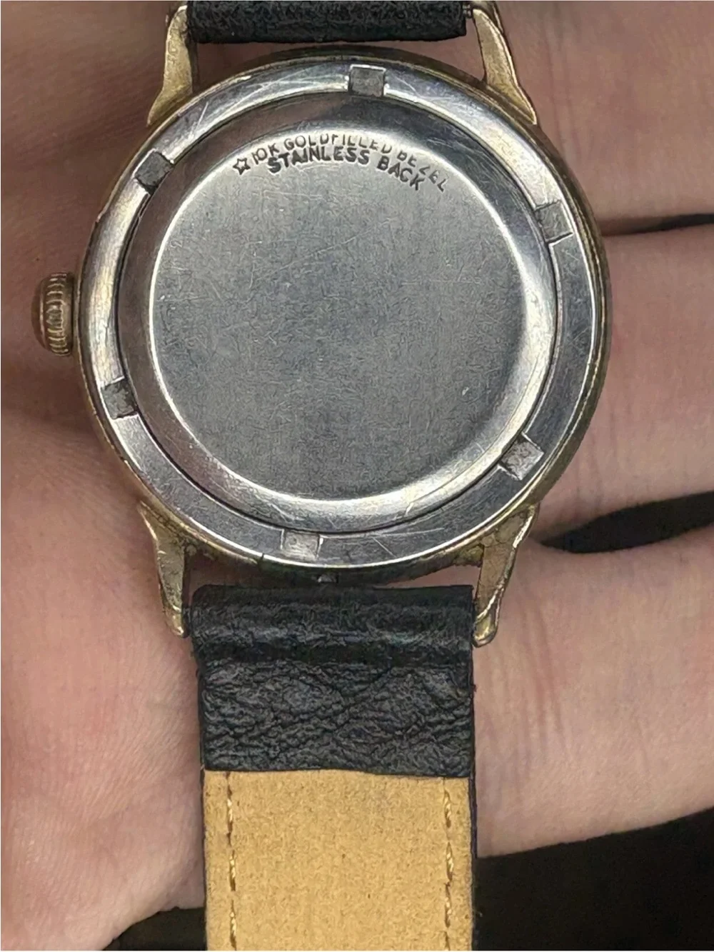 Vintage Wittnauer Automatic Watch 1950s Textured Dial 10K Gold Filled RUNS